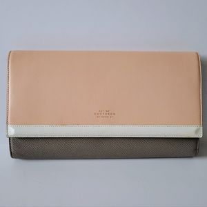 Smythson of Bond Street Clutch in Pink & Taupe